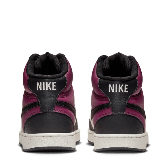 Women’s Nike Court Vision Mid - Next Sneaker w/ Burgundy Rhinestones - Picture 3 of 4